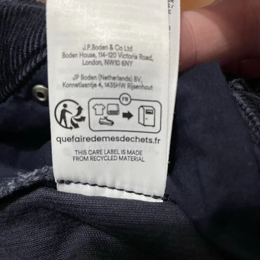 Boden 5 Pocket Cord Crop Jeans Size 4 Women Navy Blue Corduroy Wide Leg Preppy - Picture 10 of 10